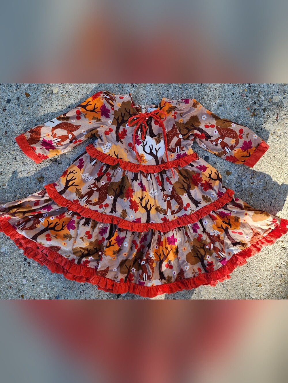 Sassy Me! Boutique DressGirls Fall Woodland Fox Dress Size 3T